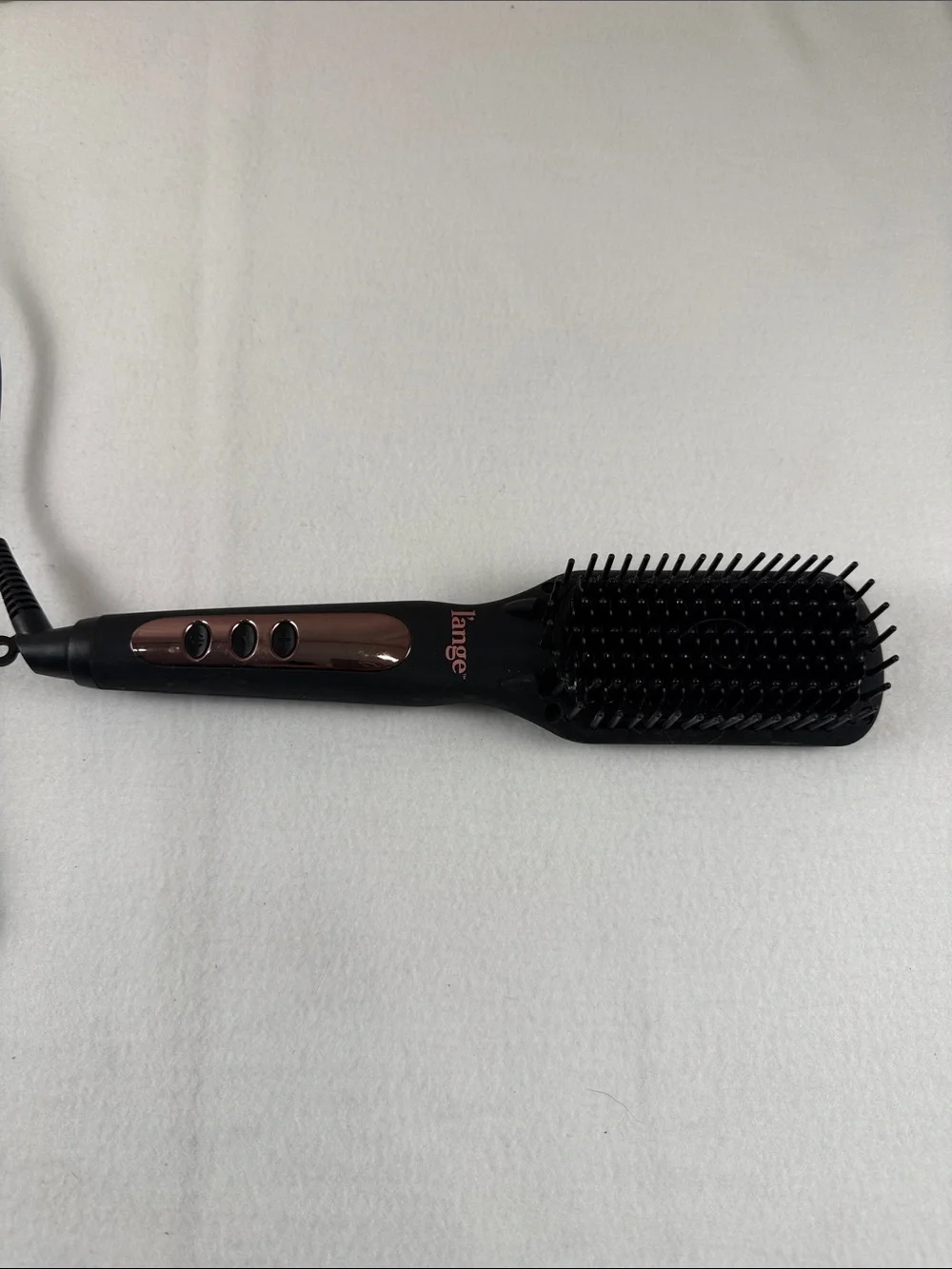 Lange Black and Rose Gold Heated Straightening Brush